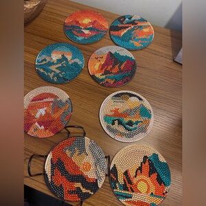 Handmade Diamond Art coaster set